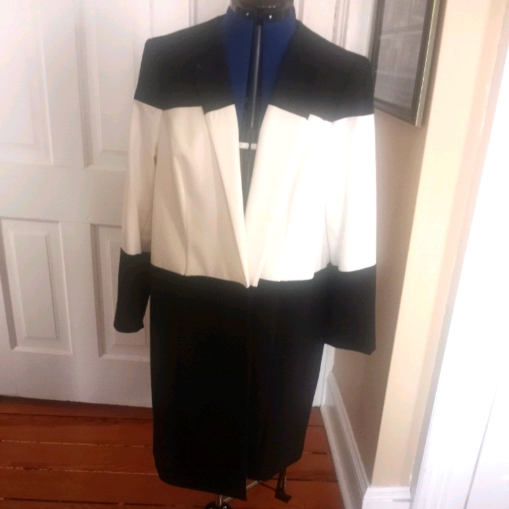 Calvin Klein Black and White Long Jacket